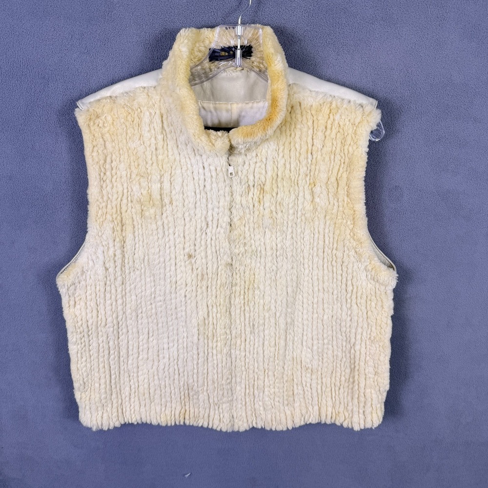 Vintage Henig Furs Leather and Fur Womens Vest Zip Front Luxury Large? Mink?‎